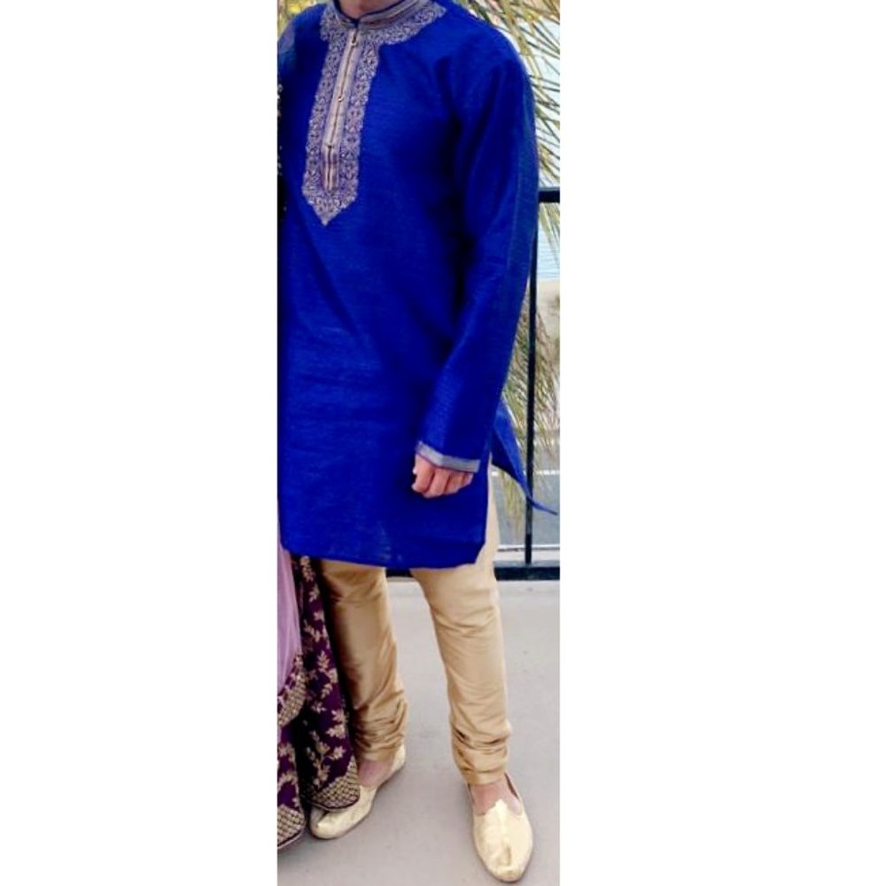 Indian Wedding Outfit - Kurta Pants & Shoes